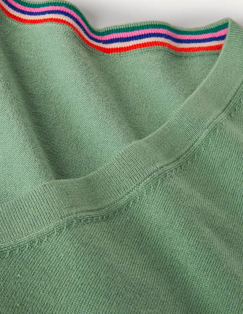 Cotton V-neck Jumper - Duck Egg Cotton V-neck Jumper - Duck Egg