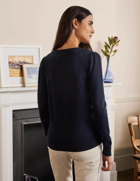 Baumwollpullover mit V-Ausschnitt - Navy Baumwollpullover mit V-Ausschnitt - Navy
