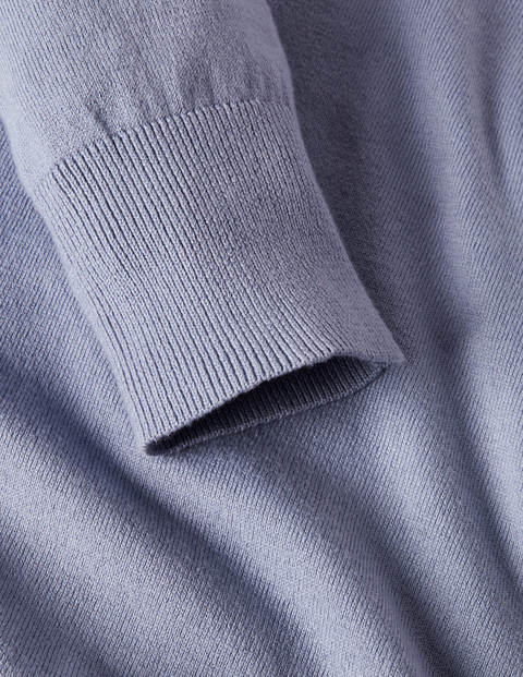 Cotton V-neck Jumper - River Cotton V-neck Jumper - River