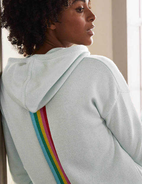 Lockerer Strick-Hoodie - Seeblau Lockerer Strick-Hoodie - Seeblau
