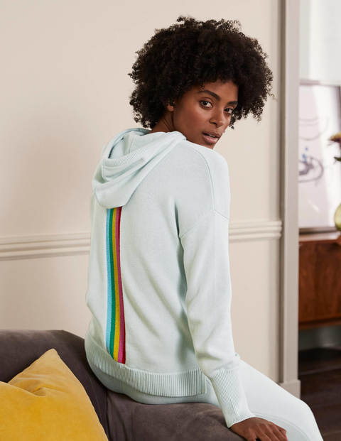 Lockerer Strick-Hoodie - Seeblau Lockerer Strick-Hoodie - Seeblau