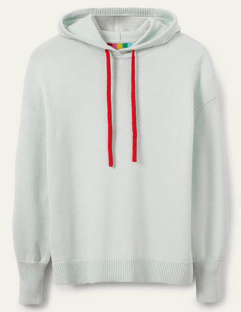 Lockerer Strick-Hoodie - Seeblau Lockerer Strick-Hoodie - Seeblau