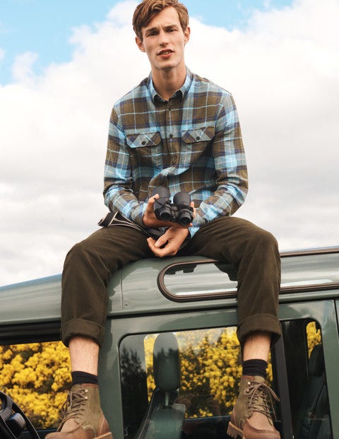 Julian Hemd - Khaki/Himmelblau, Kariert Julian Hemd - Khaki/Himmelblau, Kariert