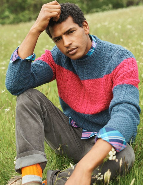Paul Sweater - Navy/ Magenta Pink Paul Sweater - Navy/ Magenta Pink