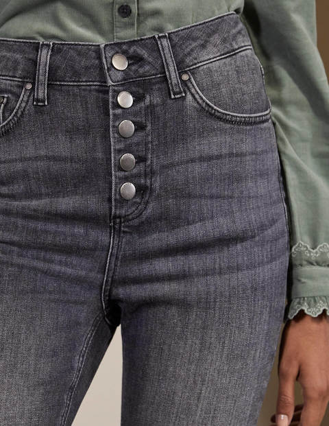 Button Fly Skinny Jeans - Authentic Grey Button Fly Skinny Jeans - Authentic Grey