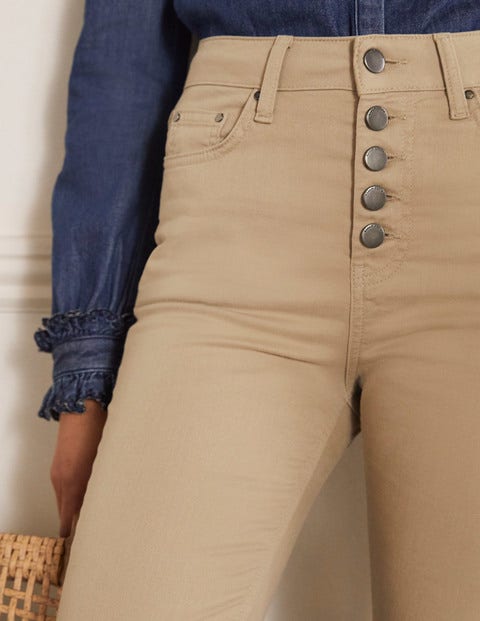 Button Fly Skinny Jeans - Irish Cream Button Fly Skinny Jeans - Irish Cream