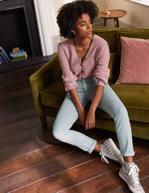 Cord Girlfriend Jeans - Pebble Cord Girlfriend Jeans - Pebble