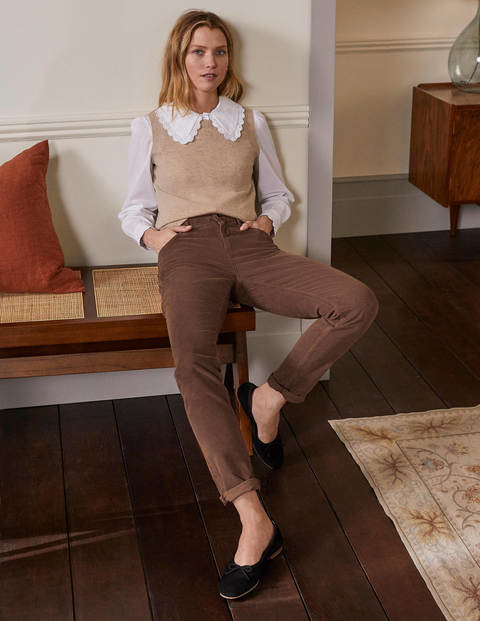 Cord Girlfriend Jeans - Red Oak Cord Girlfriend Jeans - Red Oak