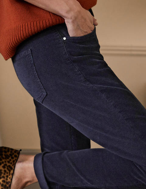 Cord Girlfriend Jeans - Navy Cord Girlfriend Jeans - Navy