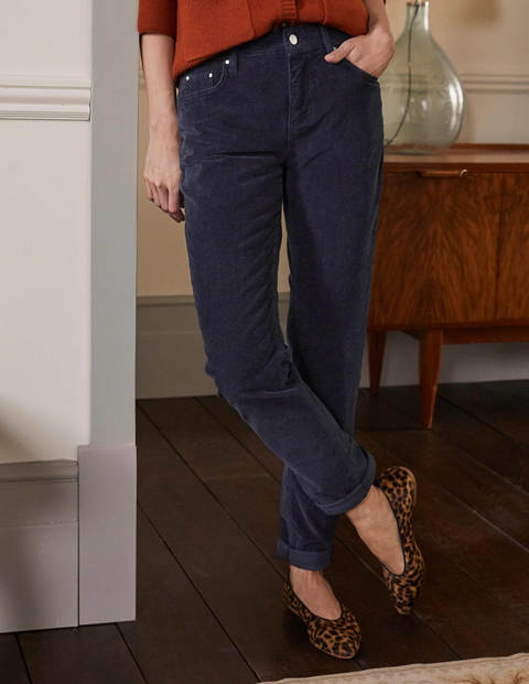 Cord Girlfriend Jeans - Navy Cord Girlfriend Jeans - Navy