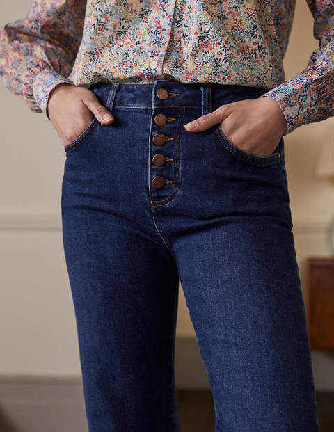 Button Fly Relaxed Flares - Dark Vintage Button Fly Relaxed Flares - Dark Vintage