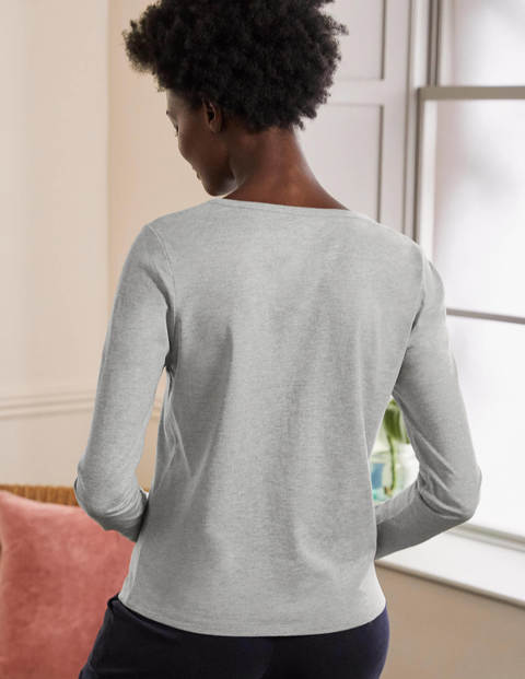 Emma Long Sleeve Pyjama Top - Grey Marl Emma Long Sleeve Pyjama Top - Grey Marl