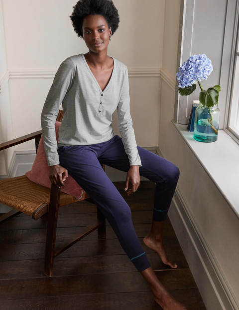 Emma Long Sleeve Pyjama Top - Grey Marl Emma Long Sleeve Pyjama Top - Grey Marl