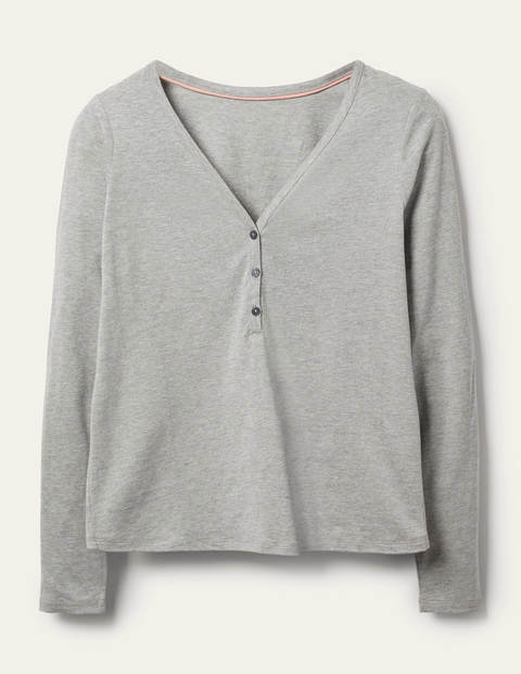 Emma Long Sleeve Pyjama Top - Grey Marl Emma Long Sleeve Pyjama Top - Grey Marl