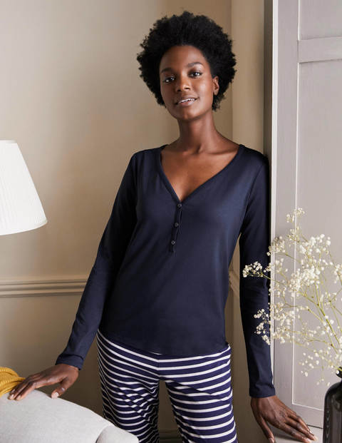 Emma Long Sleeve Pajama Top - Navy Emma Long Sleeve Pajama Top - Navy