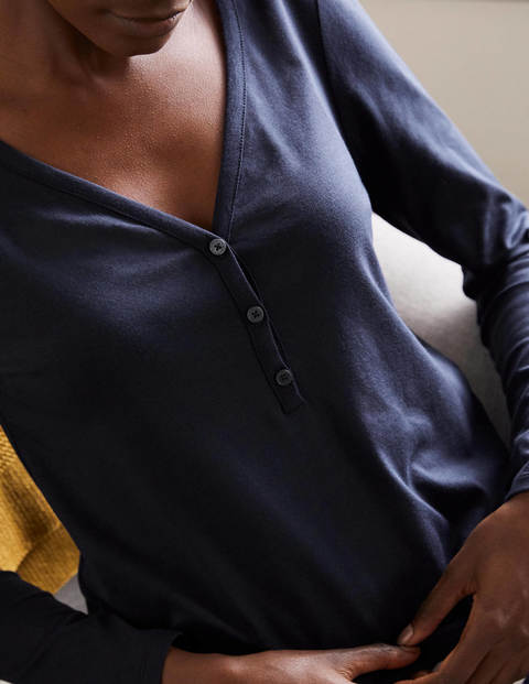 Emma Long Sleeve Pajama Top - Navy Emma Long Sleeve Pajama Top - Navy