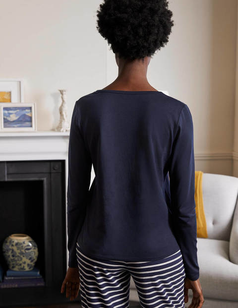 Emma Long Sleeve Pajama Top - Navy Emma Long Sleeve Pajama Top - Navy