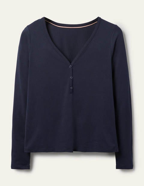 Emma Long Sleeve Pajama Top - Navy Emma Long Sleeve Pajama Top - Navy