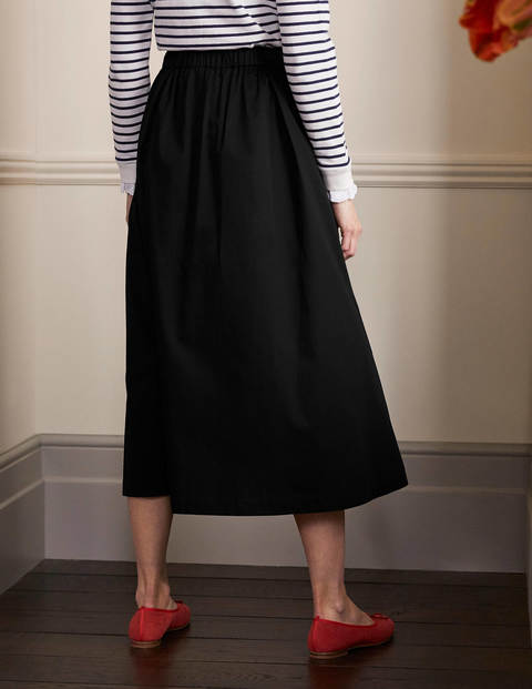 Cotton Sateen Skirt - Black Cotton Sateen Skirt - Black