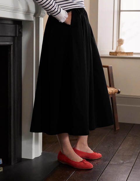 Cotton Sateen Skirt - Black Cotton Sateen Skirt - Black