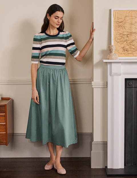 Cotton Sateen Skirt - Heath Cotton Sateen Skirt - Heath