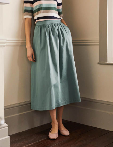 Cotton Sateen Skirt - Heath Cotton Sateen Skirt - Heath