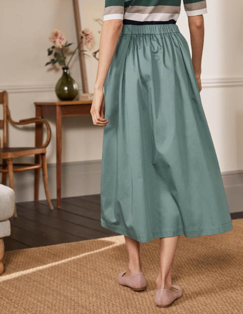 Cotton Sateen Skirt - Heath Cotton Sateen Skirt - Heath
