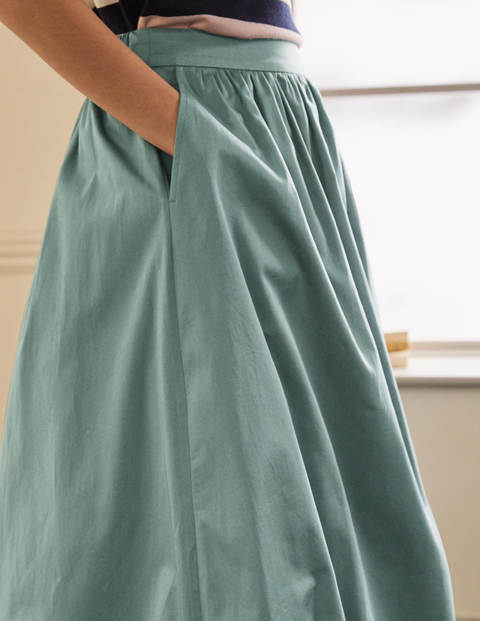 Cotton Sateen Skirt - Heath Cotton Sateen Skirt - Heath
