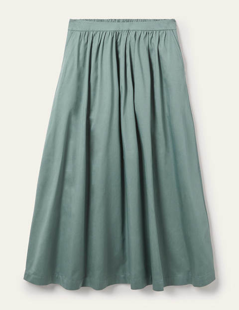 Cotton Sateen Skirt - Heath Cotton Sateen Skirt - Heath