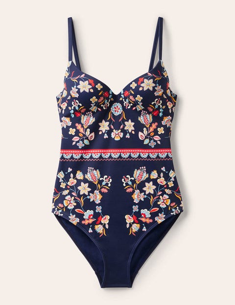 Sweetheart Cup-size Swimsuit - French Navy, Kaleidoscopic Sweetheart Cup-size Swimsuit - French Navy, Kaleidoscopic