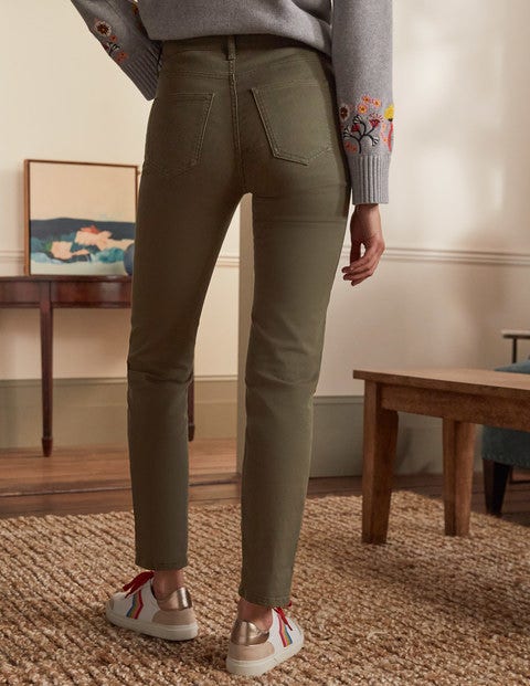 Schmale Jeans mit geradem Bein - Khaki Schmale Jeans mit geradem Bein - Khaki