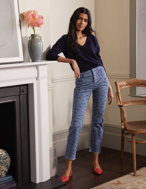 Relaxed Straight Jeans - Frost Blue, Enchanting Forest Relaxed Straight Jeans - Frost Blue, Enchanting Forest