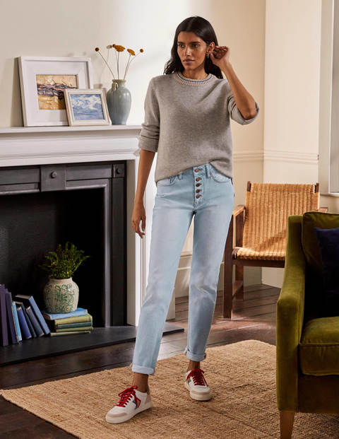 Girlfriend Jeans - Pale Blue Wash Girlfriend Jeans - Pale Blue Wash