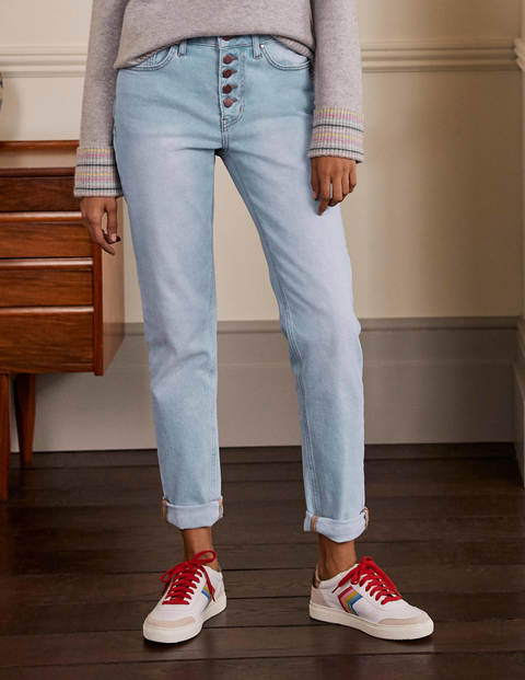 Girlfriend Jeans - Pale Blue Wash Girlfriend Jeans - Pale Blue Wash