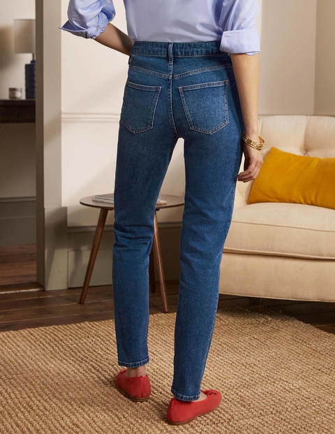 Girlfriend-Jeans - Mittleres Vintageblau Girlfriend-Jeans - Mittleres Vintageblau