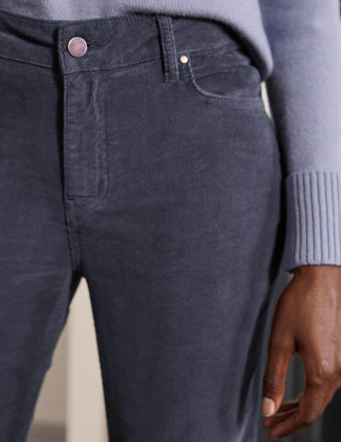 Cord Slim Straight Jeans - Asphalt