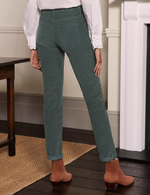 Schmale Cord-Jeans mit geradem Bein - Wellington-Grün Schmale Cord-Jeans mit geradem Bein - Wellington-Grün