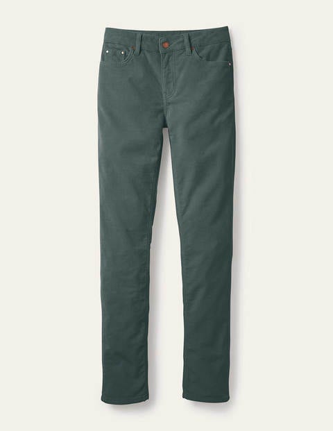Schmale Cord-Jeans mit geradem Bein - Wellington-Grün Schmale Cord-Jeans mit geradem Bein - Wellington-Grün