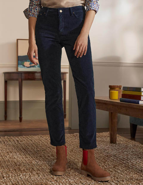 Cord Slim Straight Jeans - Navy Cord Slim Straight Jeans - Navy