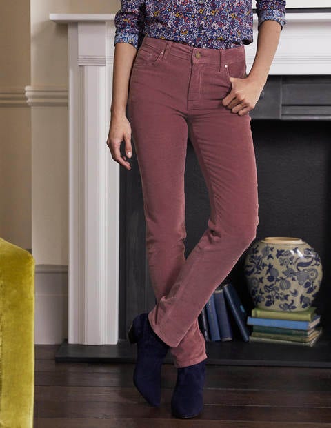Schmale Cord-Jeans mit geradem Bein - Feigenpudding Schmale Cord-Jeans mit geradem Bein - Feigenpudding