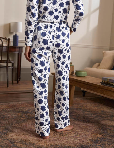 Janie Pajama Bottoms - Ivory, Leafy Bud Janie Pajama Bottoms - Ivory, Leafy Bud