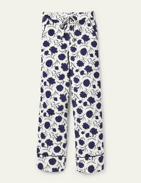 Janie Pajama Bottoms - Ivory, Leafy Bud Janie Pajama Bottoms - Ivory, Leafy Bud