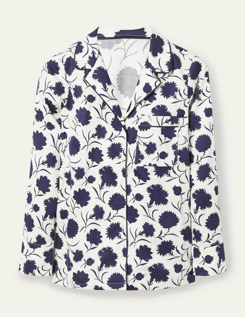 Janie Pyjama Shirt - Ivory, Leafy Bud Janie Pyjama Shirt - Ivory, Leafy Bud