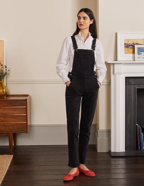 Girlfriend Dungarees - Washed Black