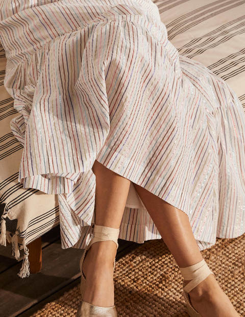 Lorna Tiered Maxi Skirt - Multi Lurex Woven Stripe Lorna Tiered Maxi Skirt - Multi Lurex Woven Stripe