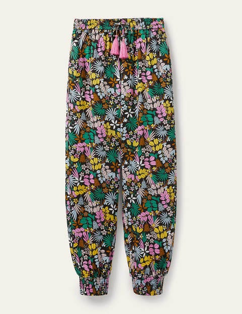 Cecilia Cuffed Pants - Black, Jungle Floral Cecilia Cuffed Pants - Black, Jungle Floral