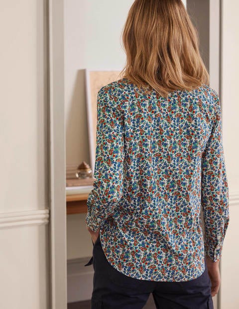 The Cotton Shirt - Ivory, Pretty Floral The Cotton Shirt - Ivory, Pretty Floral