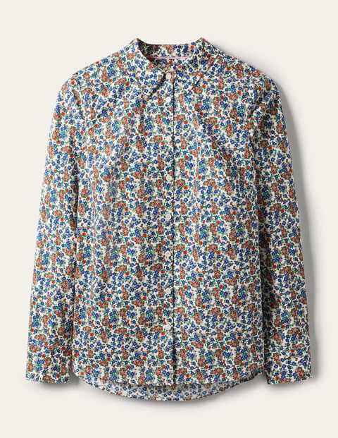 The Cotton Shirt - Ivory, Pretty Floral The Cotton Shirt - Ivory, Pretty Floral