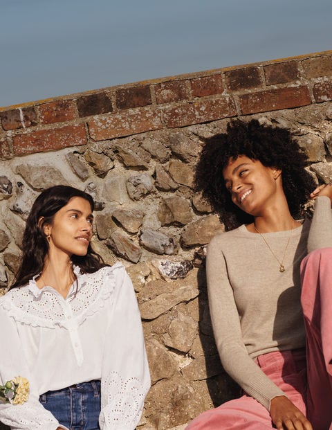 Broderie Frill Cotton Shirt - White Broderie Frill Cotton Shirt - White