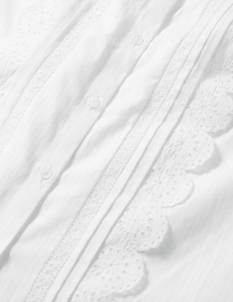 Chemise volantée en coton avec broderie anglaise - Blanc Chemise volantée en coton avec broderie anglaise - Blanc